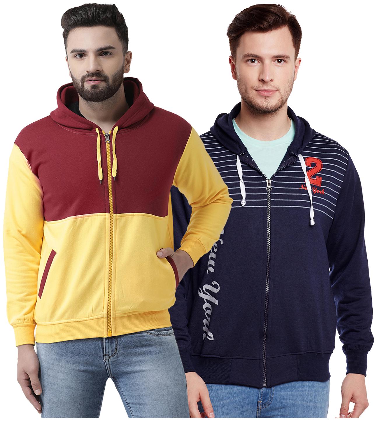 

VIMAL JONNEY Multicolor Cotton Sweatshirts For Men(Pack Of 2)