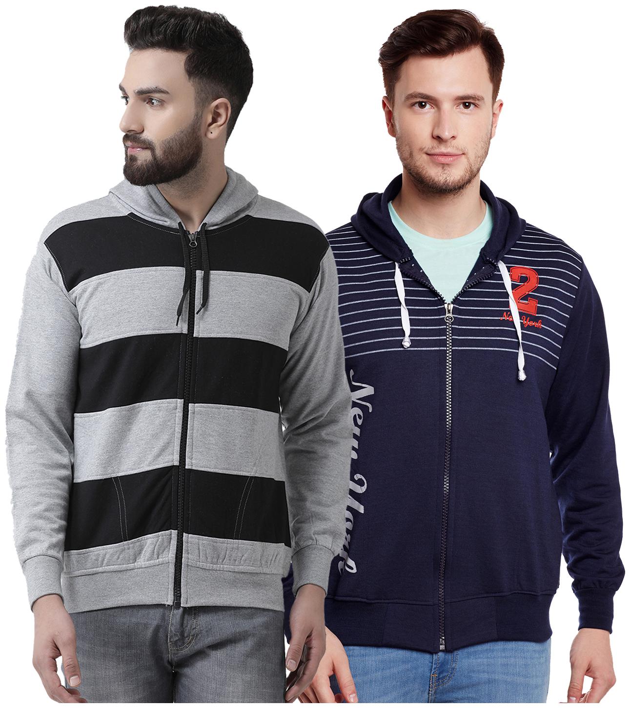 

VIMAL JONNEY Multicolor Cotton Sweatshirts For Men(Pack Of 2)