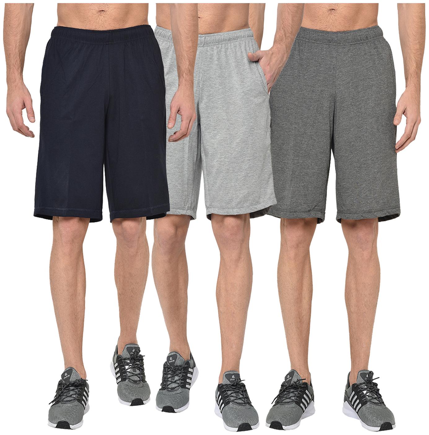 

VIMAL JONNEY Men Navy Blue Grey Regular Fit Regular Shorts