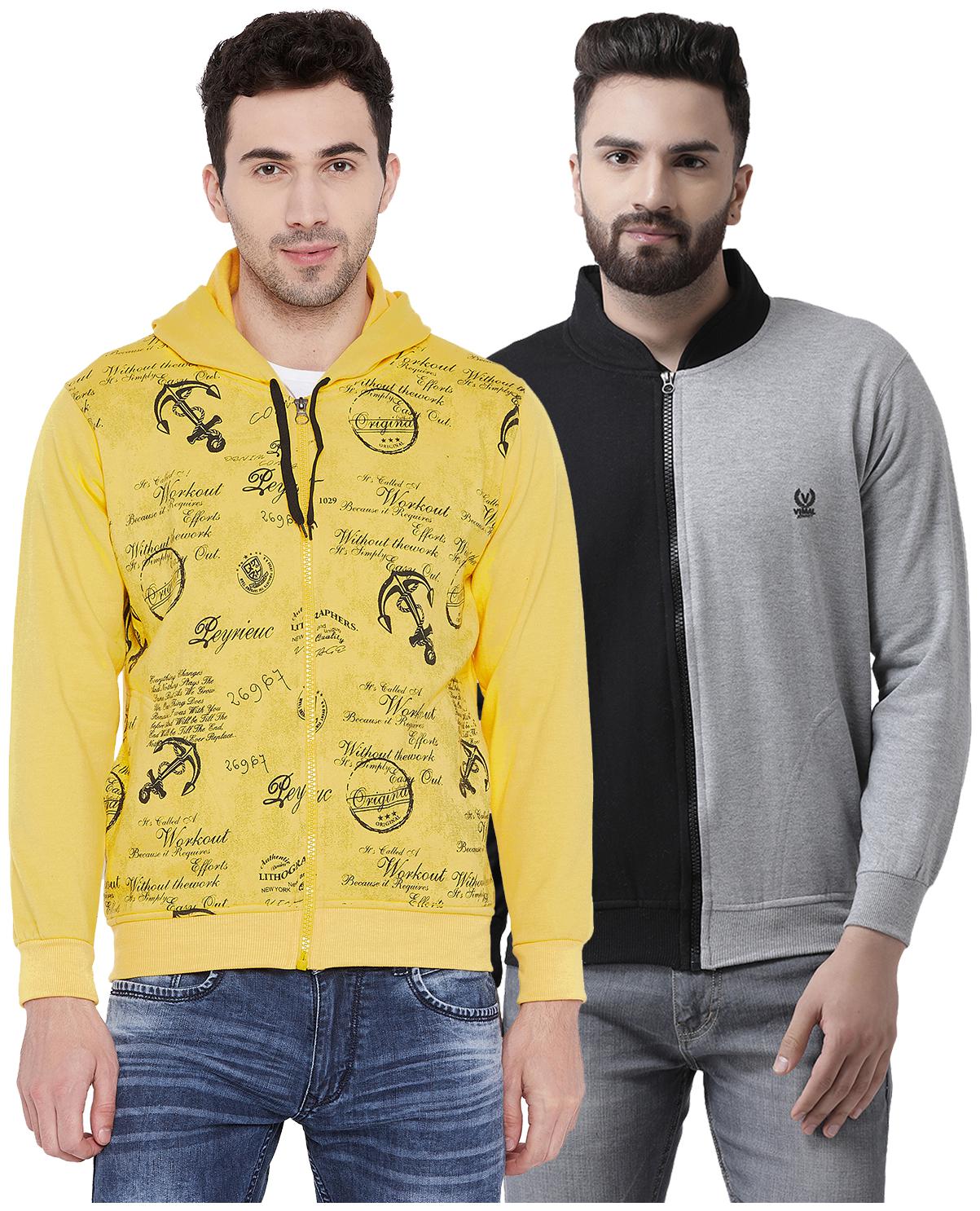 

VIMAL JONNEY Multicolor Cotton Sweatshirts For Men(Pack Of 2)