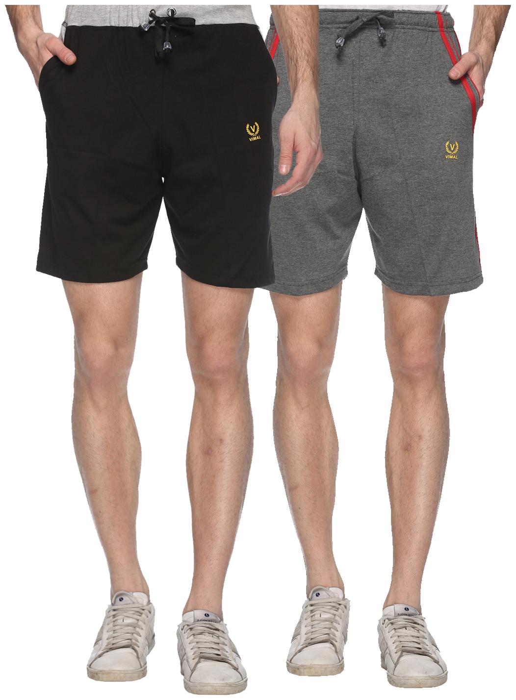 

VIMAL JONNEY Men Black Regular Fit Regular Shorts