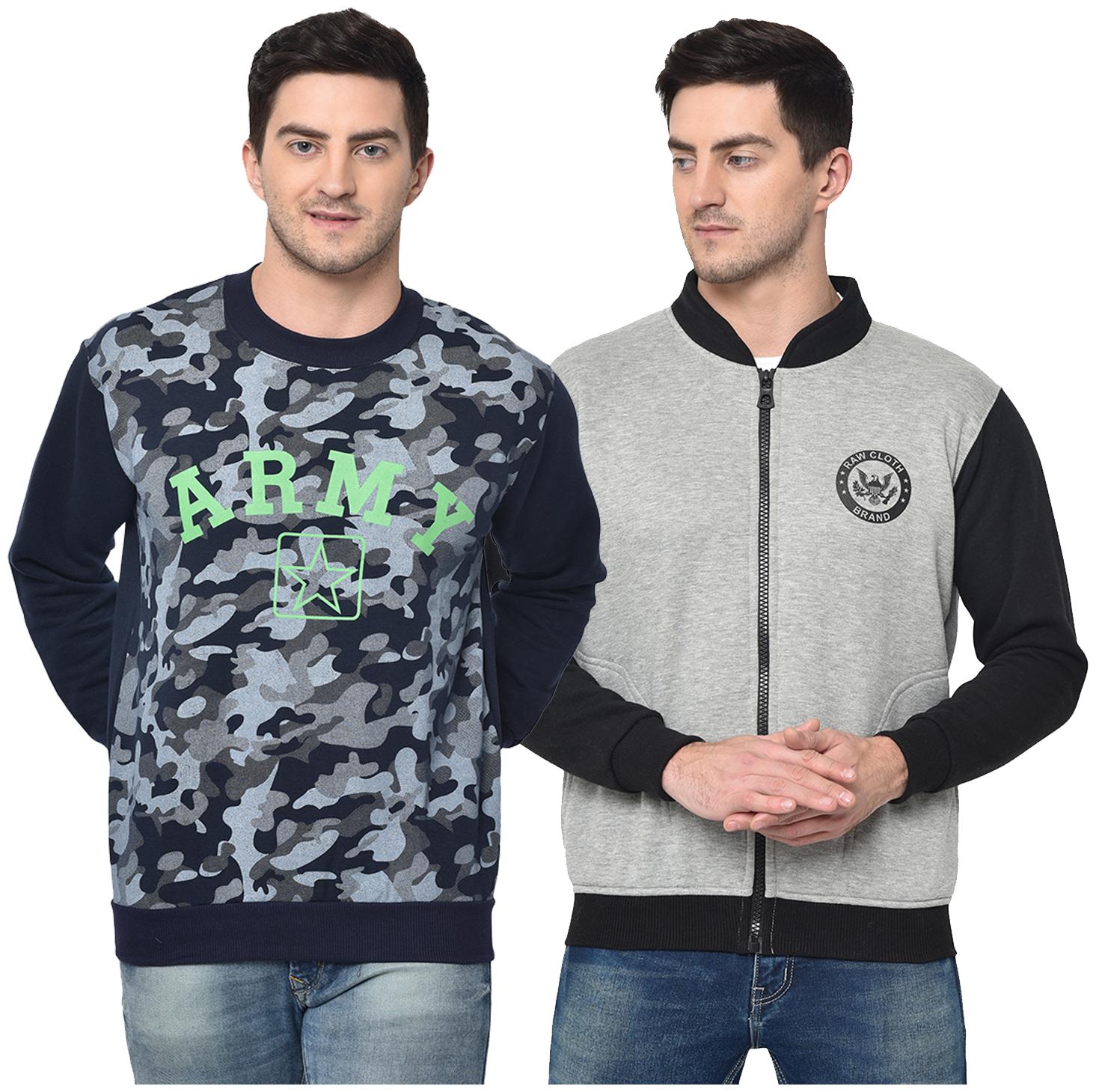 

VIMAL JONNEY Men Blue Black Round neck Sweatshirt