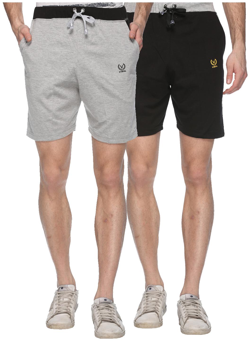 

VIMAL JONNEY Men Black Regular Fit Regular Shorts