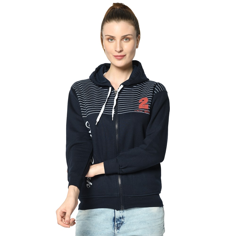 

VIMAL JONNEY Women Printed Sweatshirt - Blue