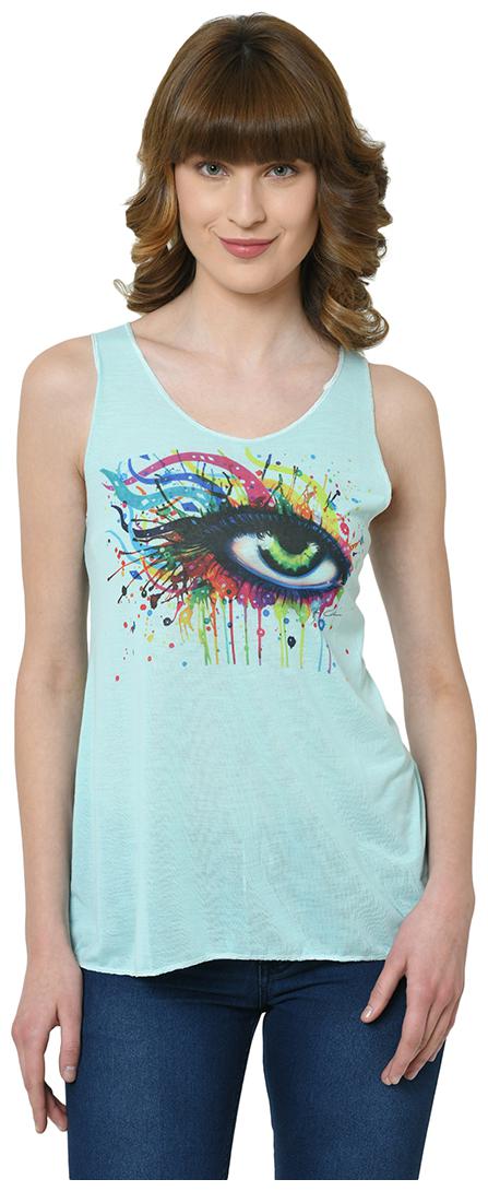 

VIMAL JONNEY Women Green Regular fit U neck Cotton Tank top