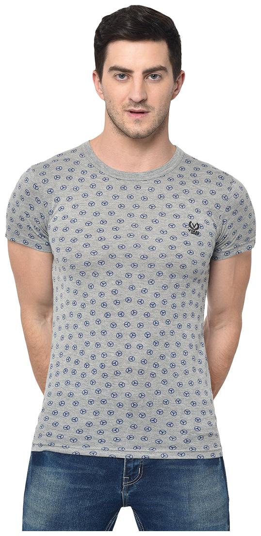 

VIMAL JONNEY Men Grey Regular fit Cotton Blend Round neck T-Shirt - Pack Of 1