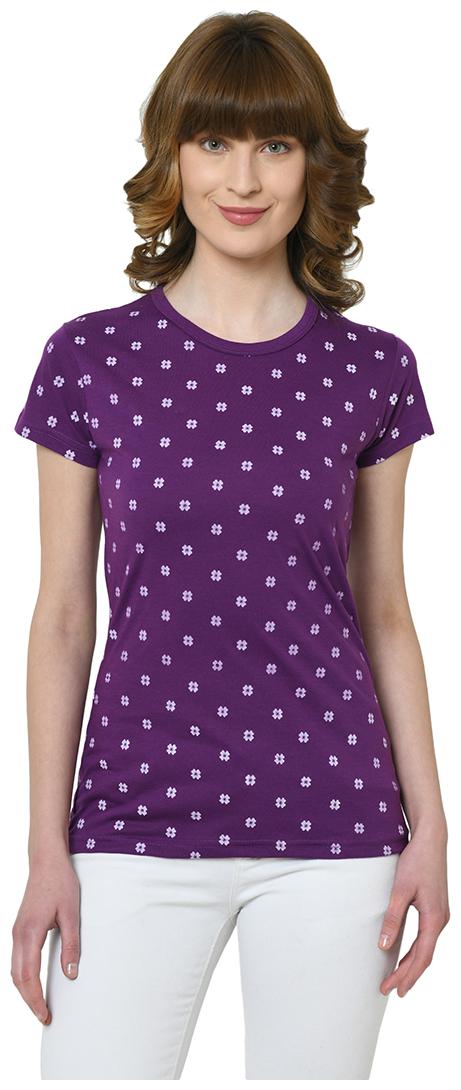 

VIMAL JONNEY Women Purple Regular fit Round neck Cotton T shirt