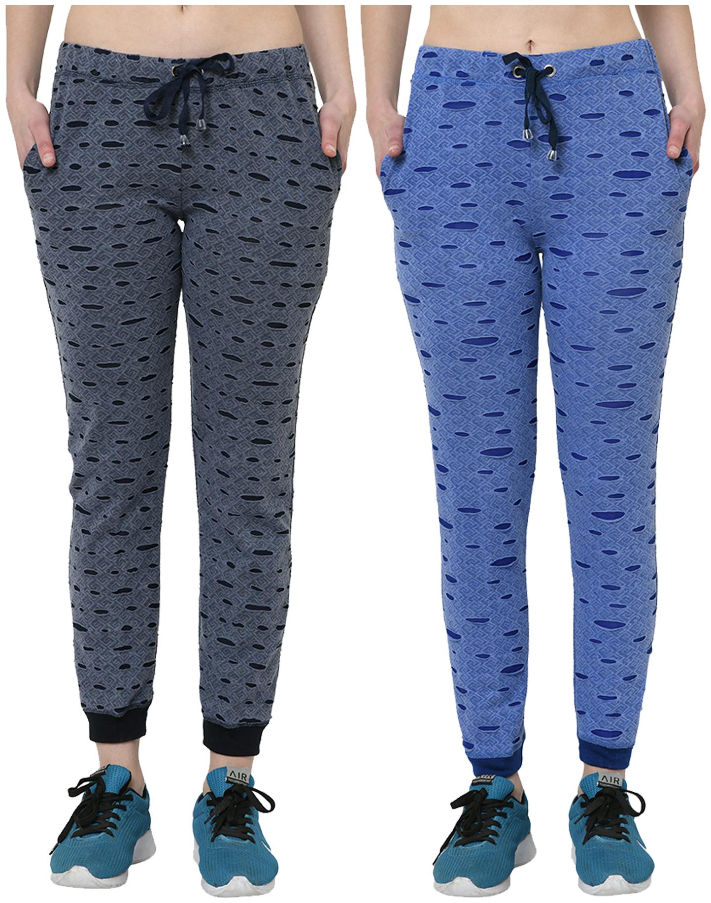 

VIMAL JONNEY Women Cotton Blend Self Design Navy Blue Joggers