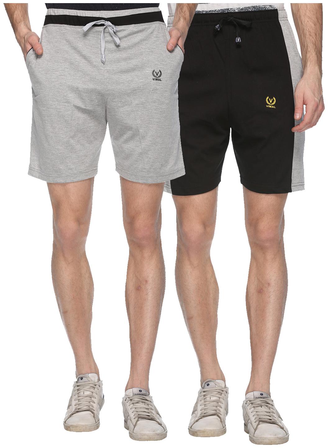 

VIMAL JONNEY Men Black Regular Fit Regular Shorts