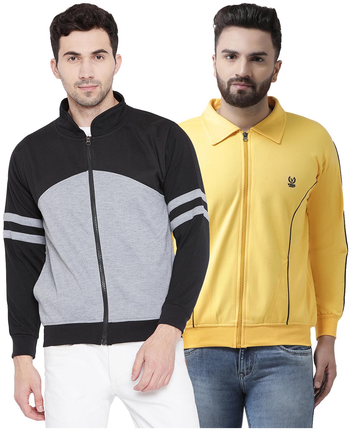

VIMAL JONNEY Multicolor Cotton Sweatshirts For Men(Pack Of 2)