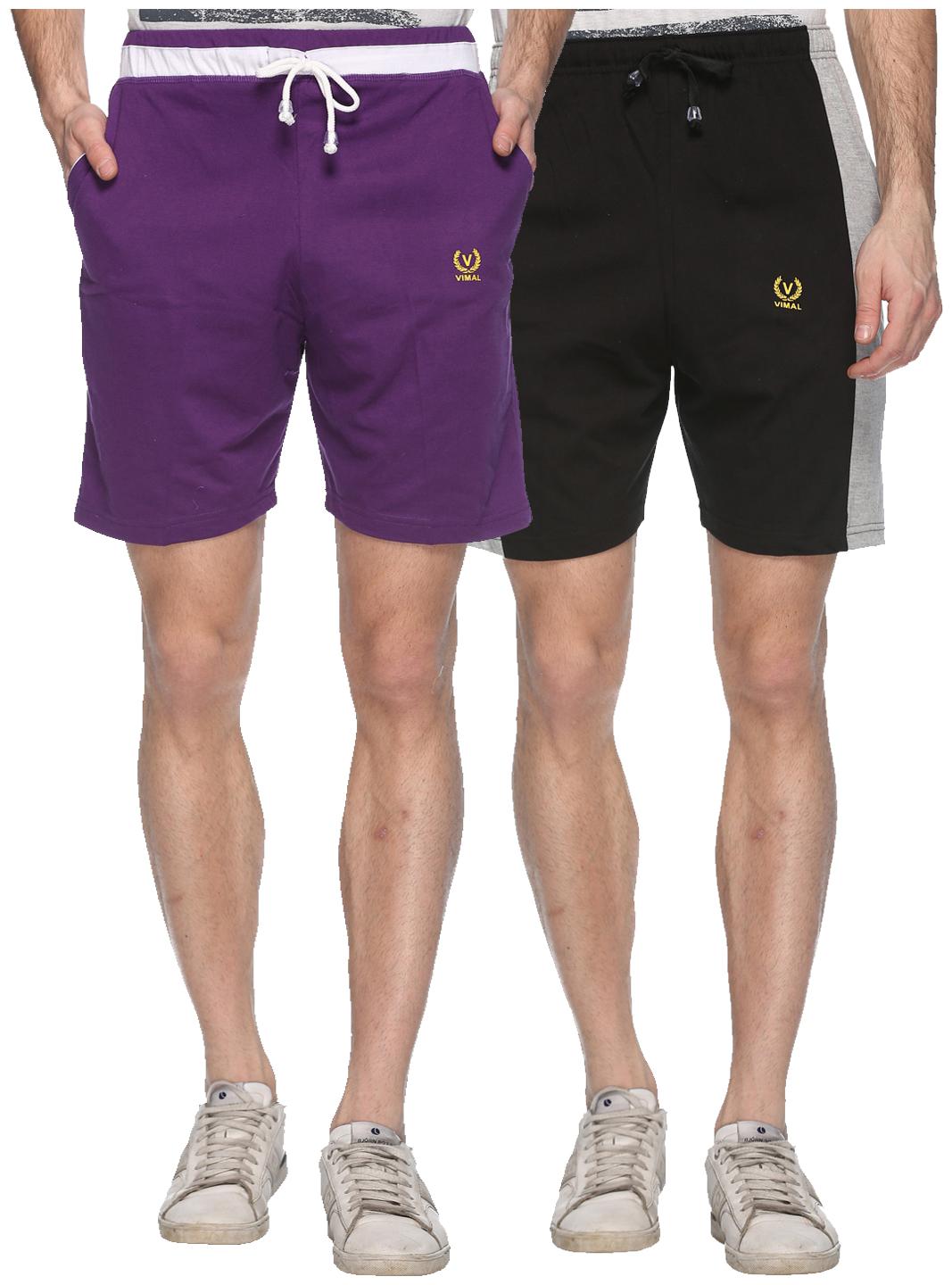 

VIMAL JONNEY Men Black Regular Fit Regular Shorts