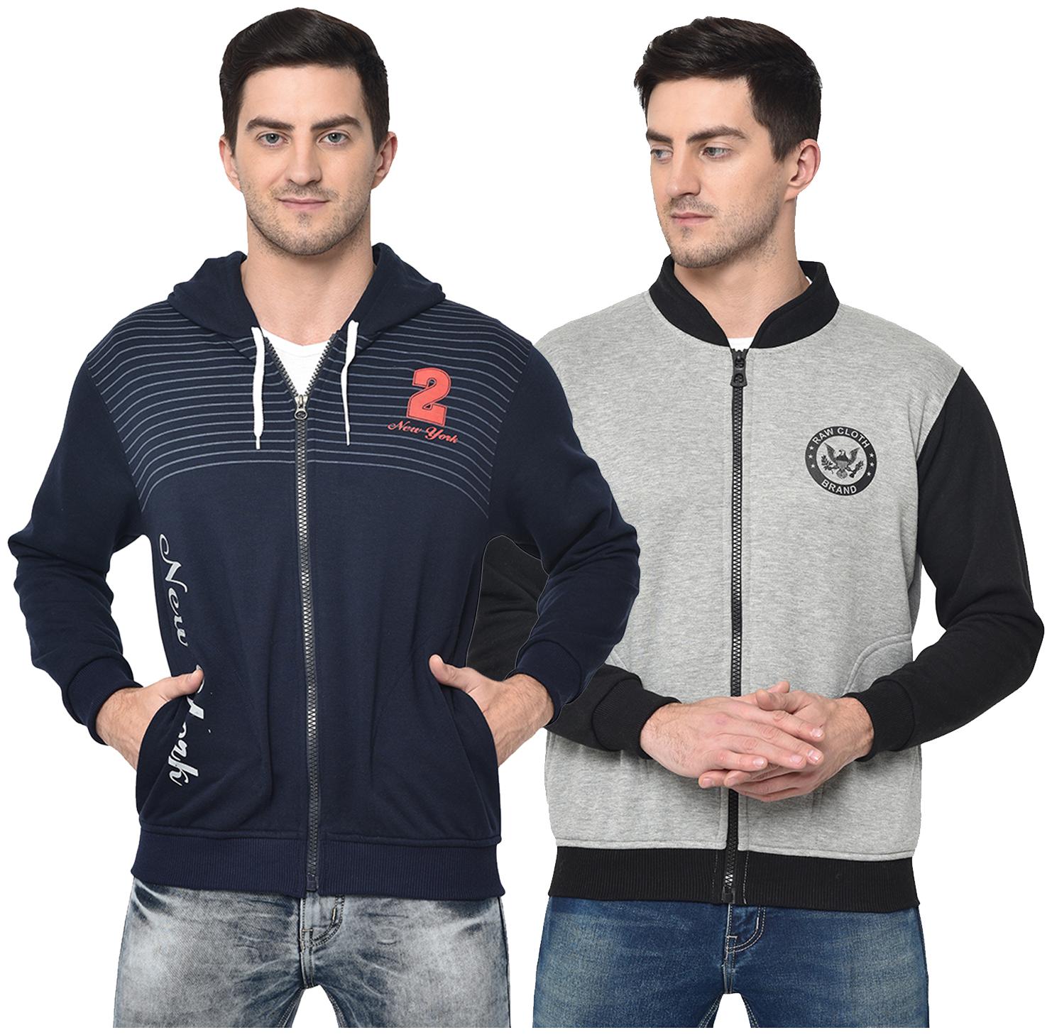 

VIMAL JONNEY Men Blue Grey Hooded Hoodie