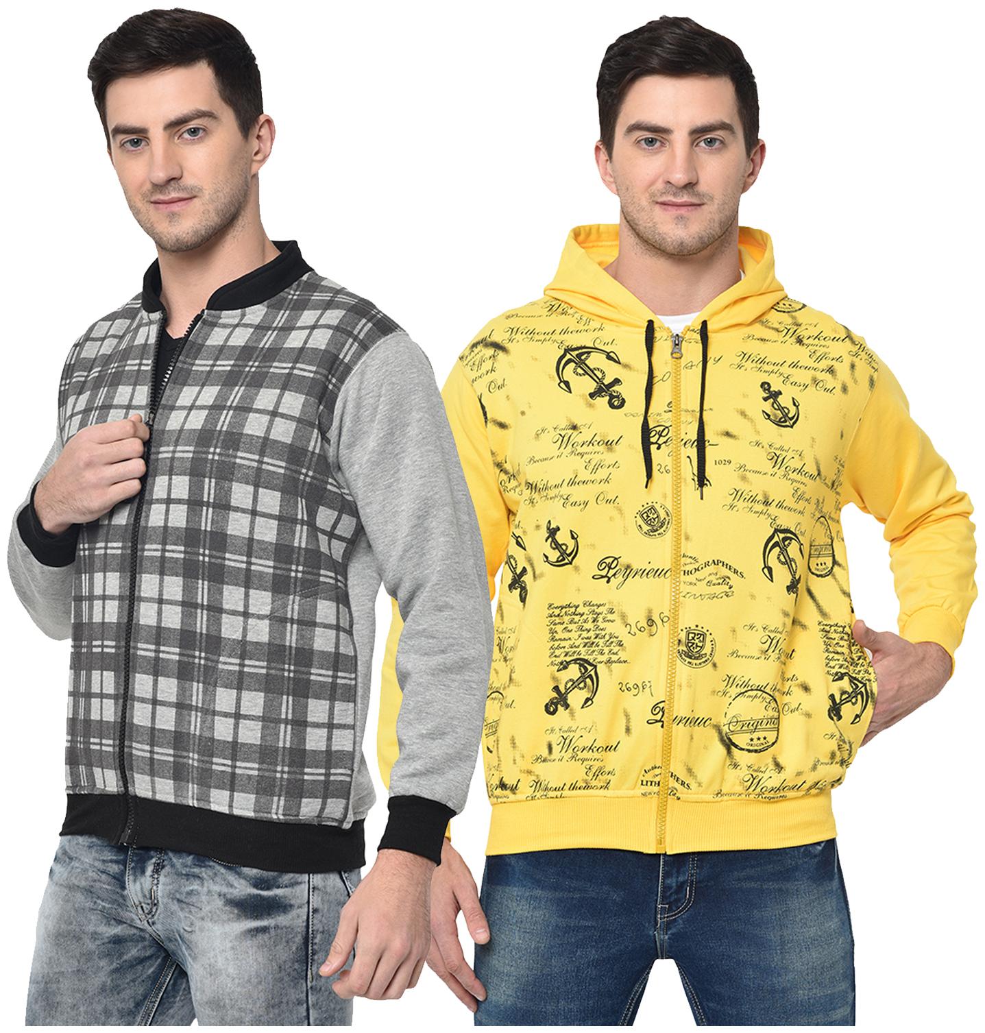 

VIMAL JONNEY Cotton Blend Checked Multi Color Sweatshirt For Men (Pack Of 2)