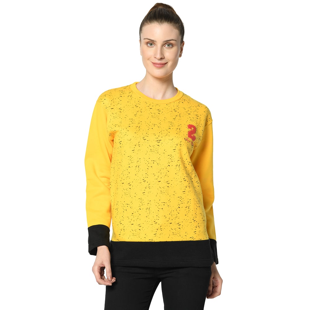 

VIMAL JONNEY Women Printed Sweatshirt - Yellow