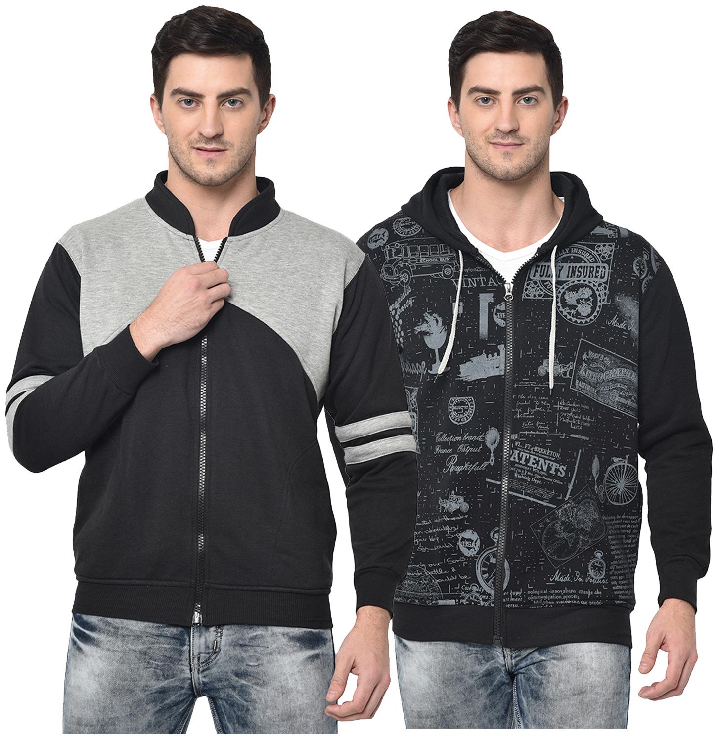 

VIMAL JONNEY Men Black Grey Hooded Hoodie