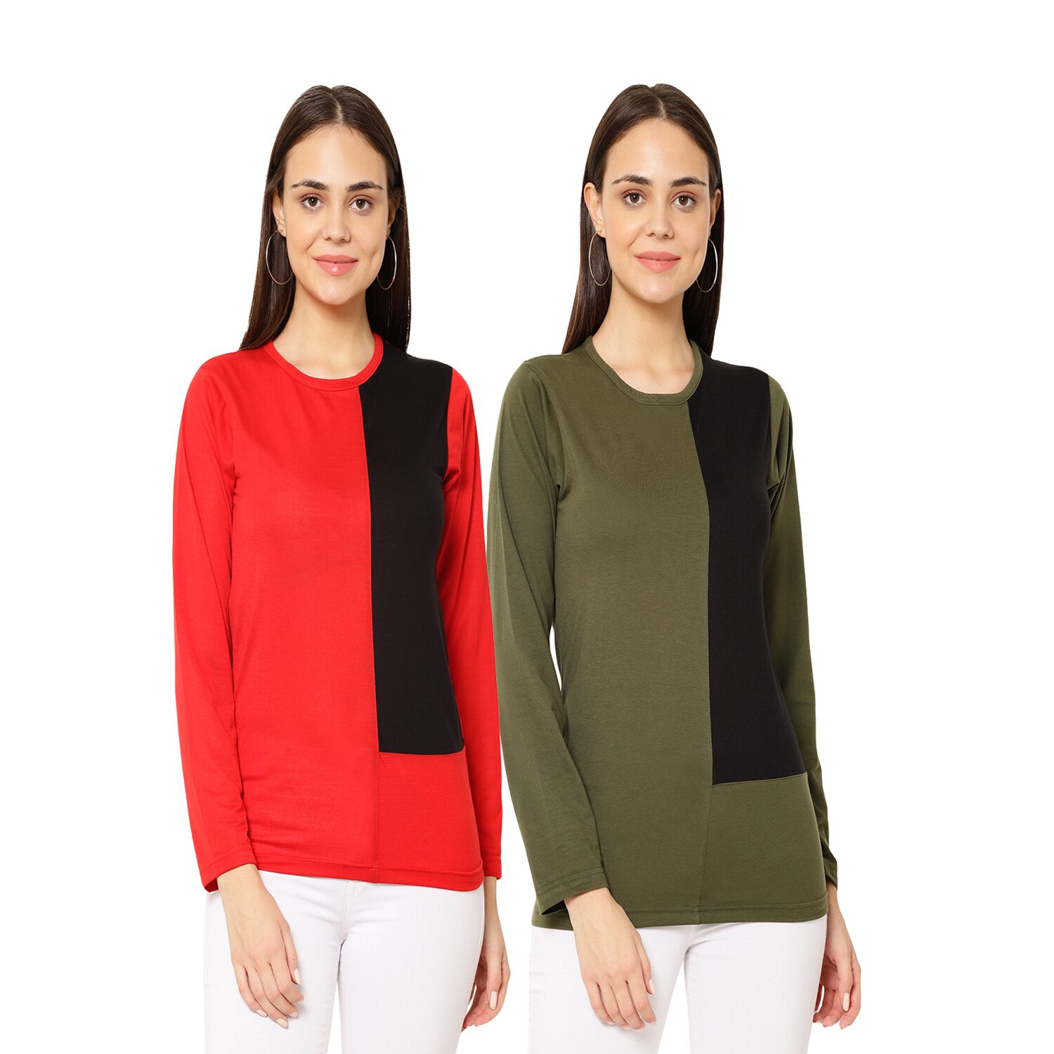 

VIMAL JONNEY Women Multi Regular fit Round neck Cotton T shirt