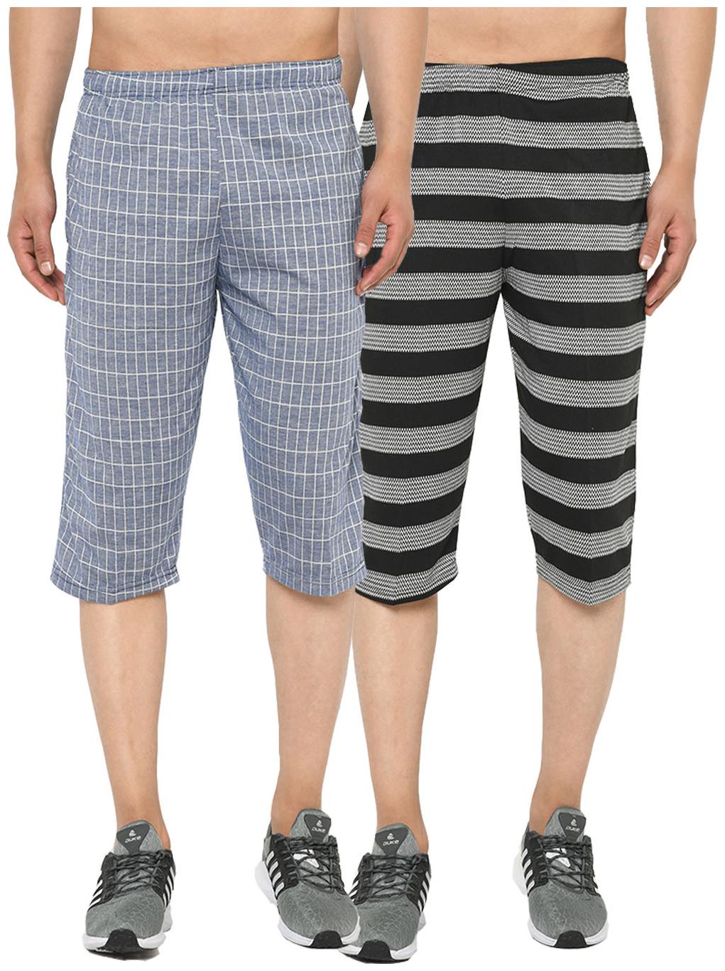 

VIMAL JONNEY Men Blue Black Regular Fit Regular Shorts