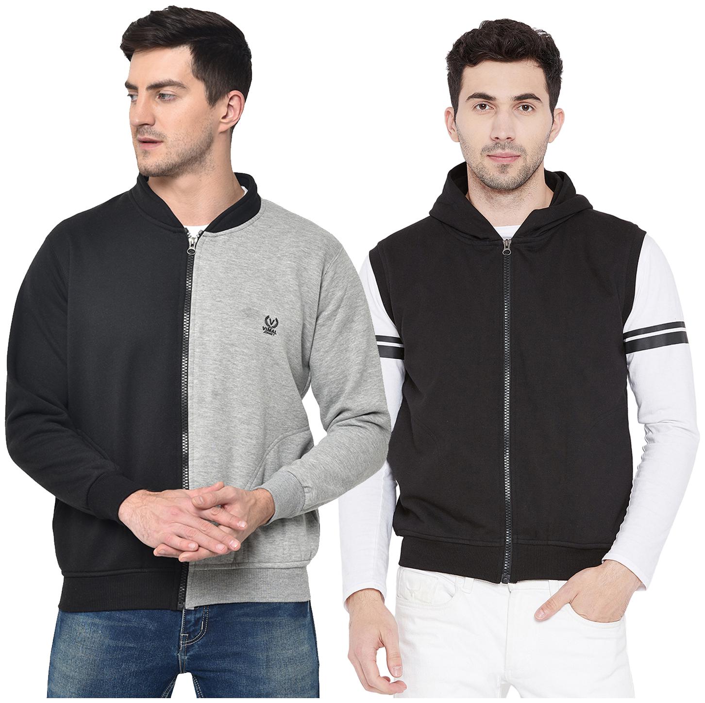 

VIMAL JONNEY Cotton Blend Colourblocked Multi Color Sweatshirt For Men (Pack Of 2)