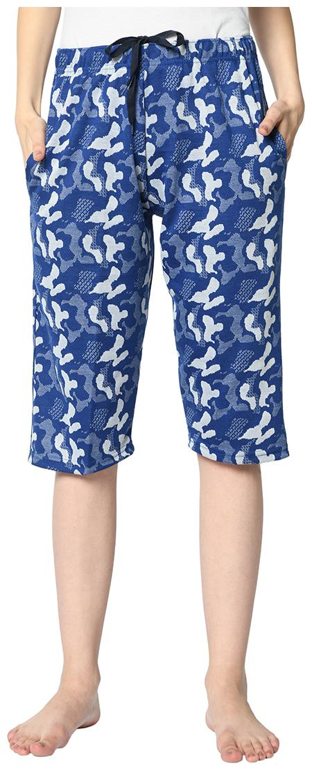 

VIMAL JONNEY Cotton Printed Navy Blue Regular Shorts For Women