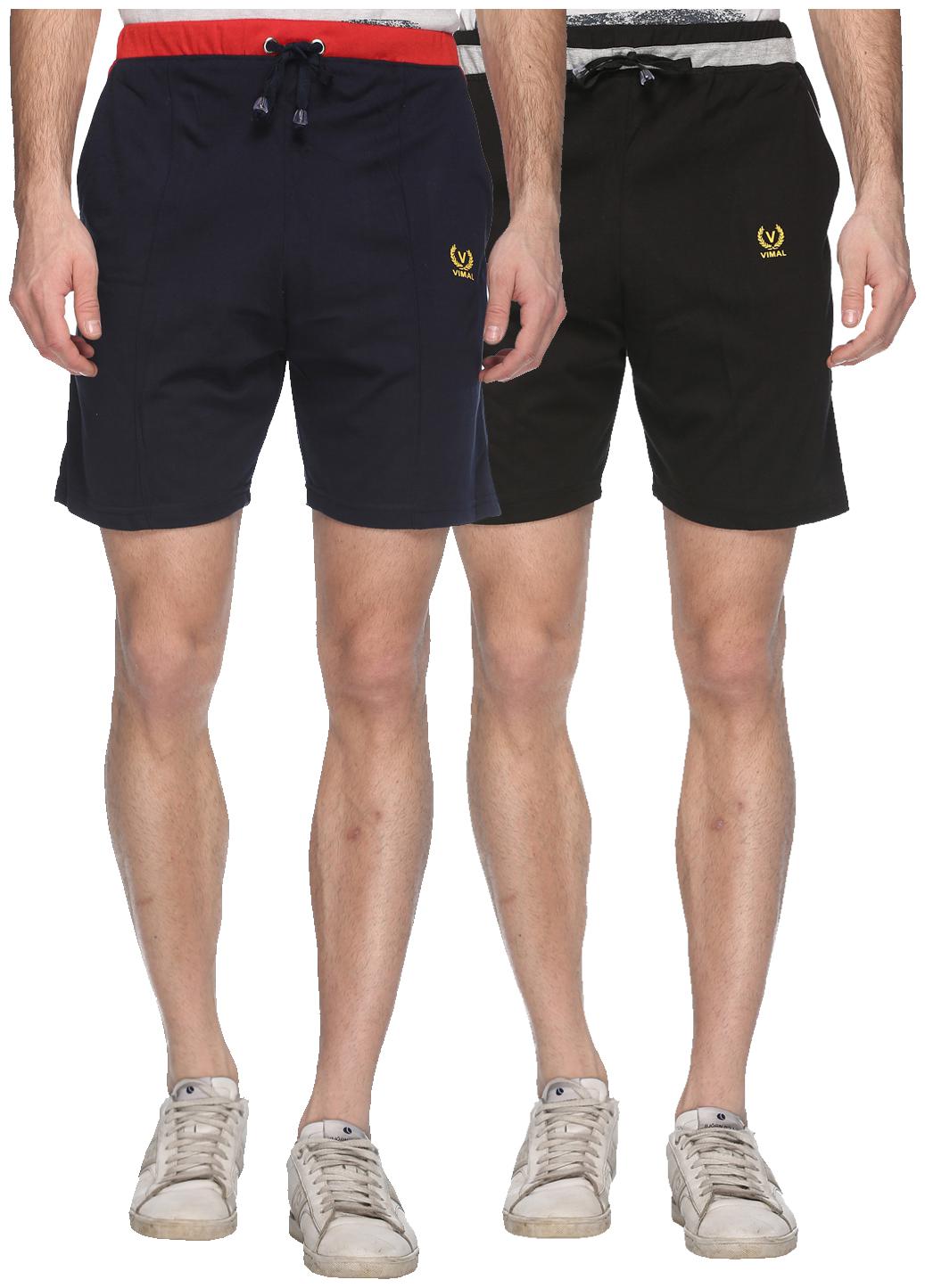 

VIMAL JONNEY Men Black Regular Fit Regular Shorts