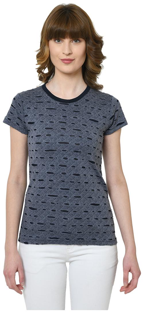 

VIMAL JONNEY Women Blue Regular fit Round neck Cotton T shirt