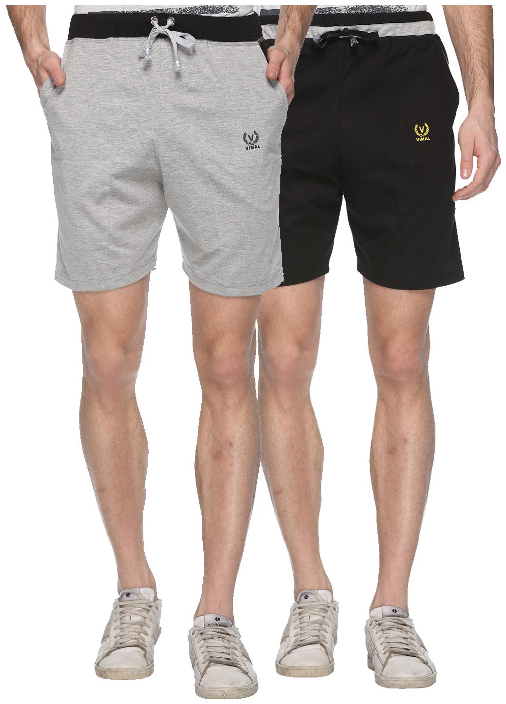 

VIMAL JONNEY Men Black Regular Fit Regular Shorts