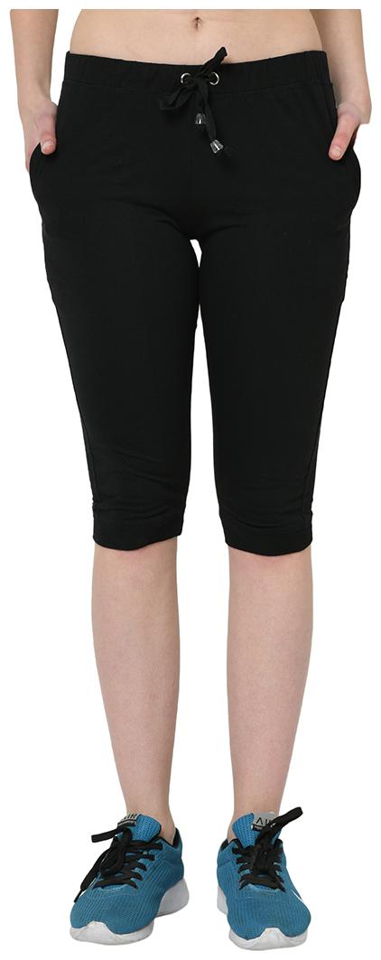 

VIMAL JONNEY Women Solid Regular capri - Black
