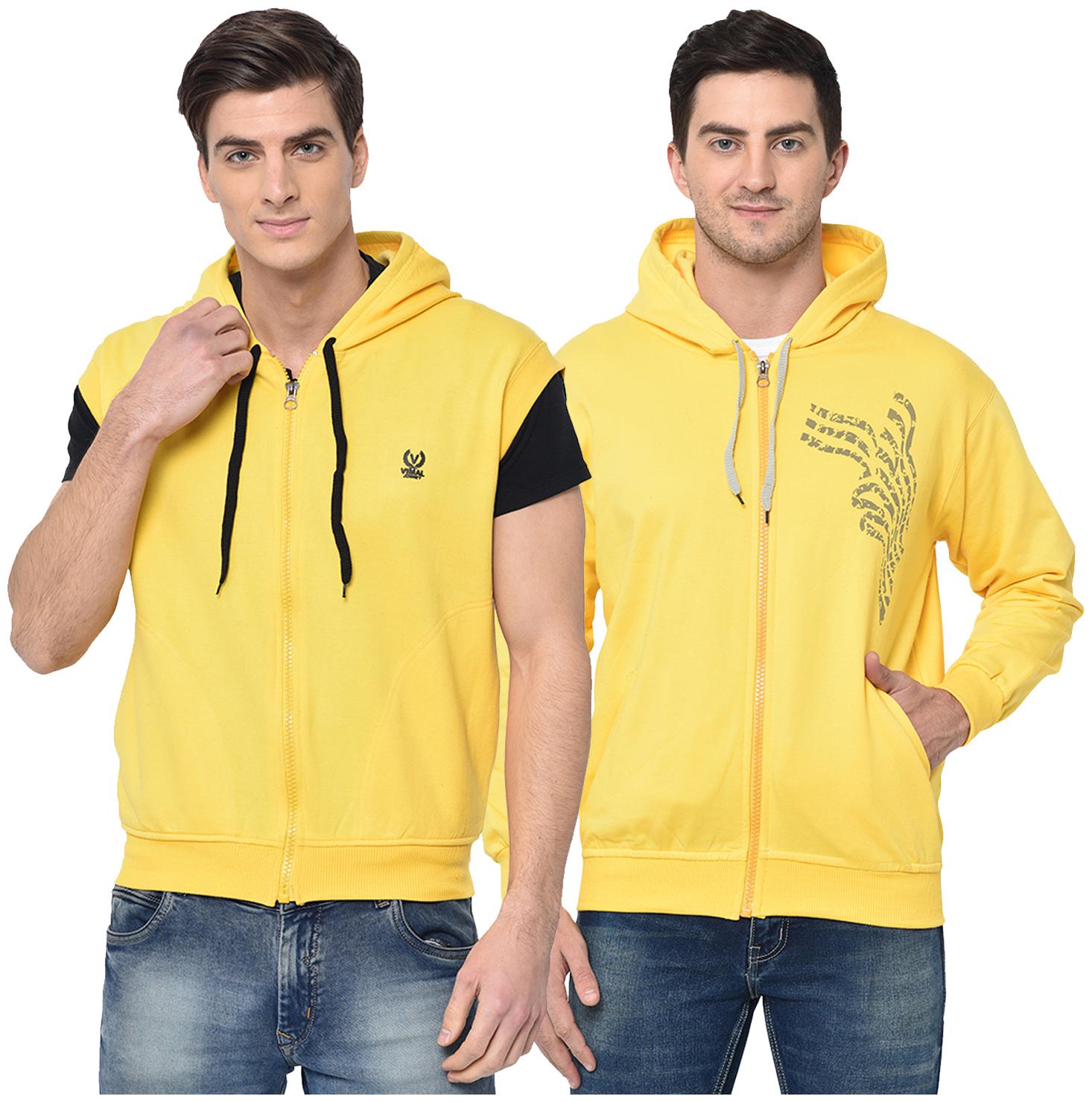 

VIMAL JONNEY Men Yellow Hooded Hoodie