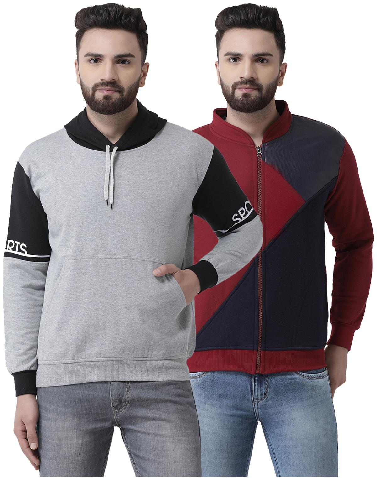 

VIMAL JONNEY Men Cotton Solid Sweatshirt Multi
