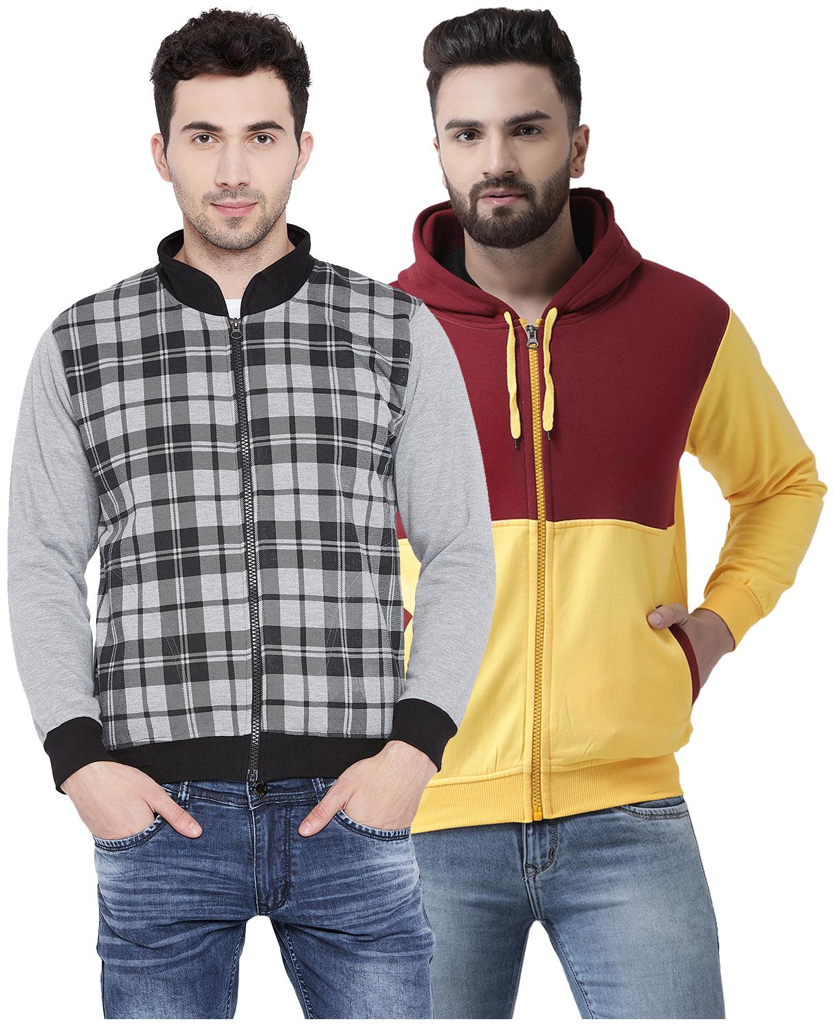 

VIMAL JONNEY Multicolor Cotton Sweatshirts For Men(Pack Of 2)