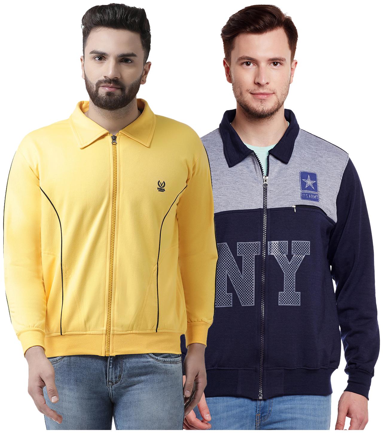 

VIMAL JONNEY Multicolor Cotton Sweatshirts For Men(Pack Of 2)