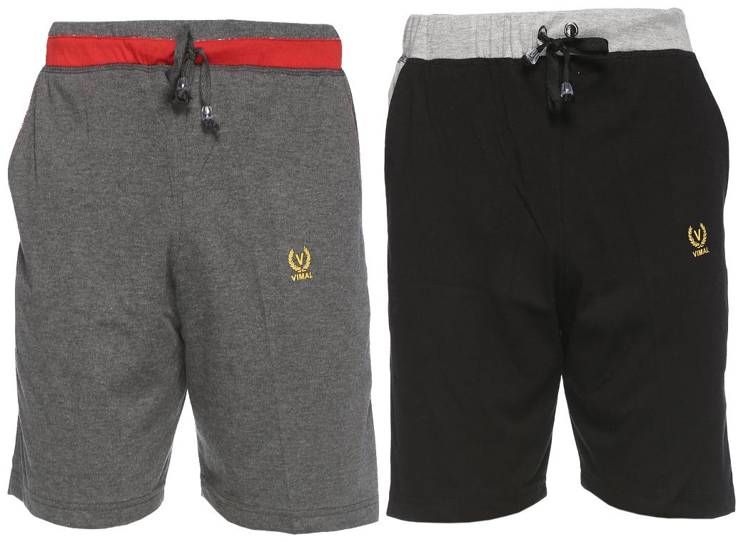 

VIMAL JONNEY Men Black Slim Fit Regular Shorts