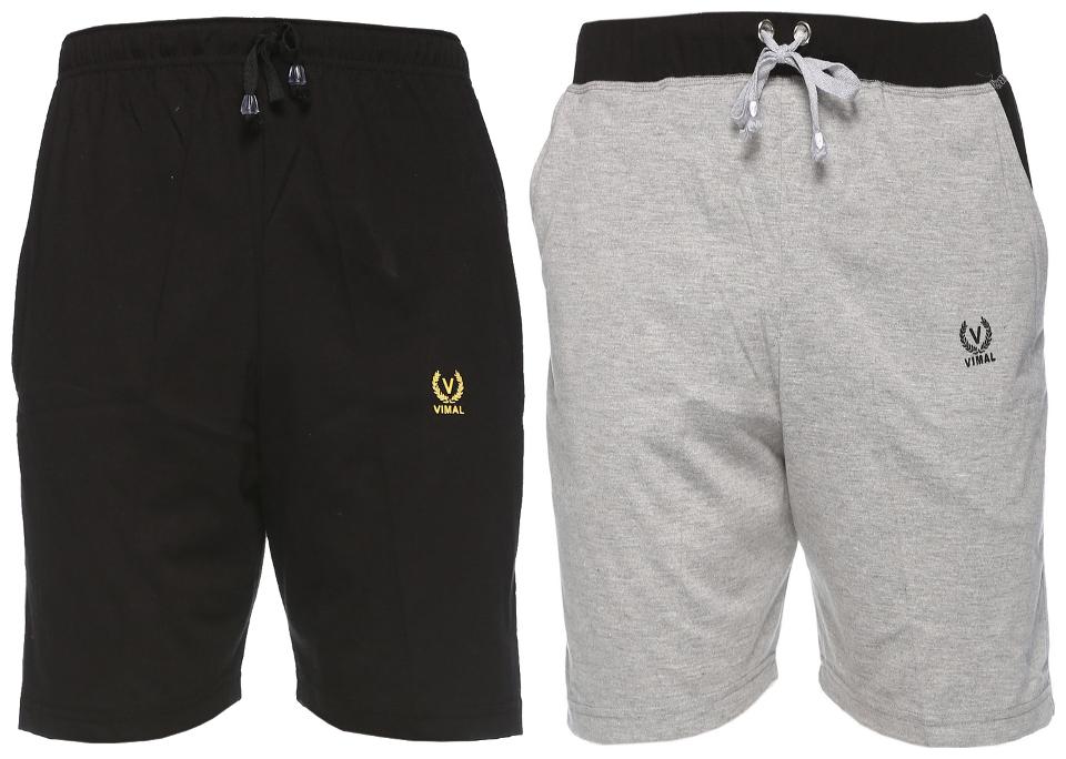 

VIMAL JONNEY Men Black Slim Fit Regular Shorts