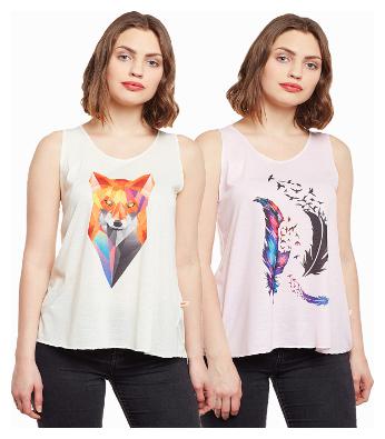 

Vimal Jonney Multicolored Tank Tops For Women(Pack Of 2)