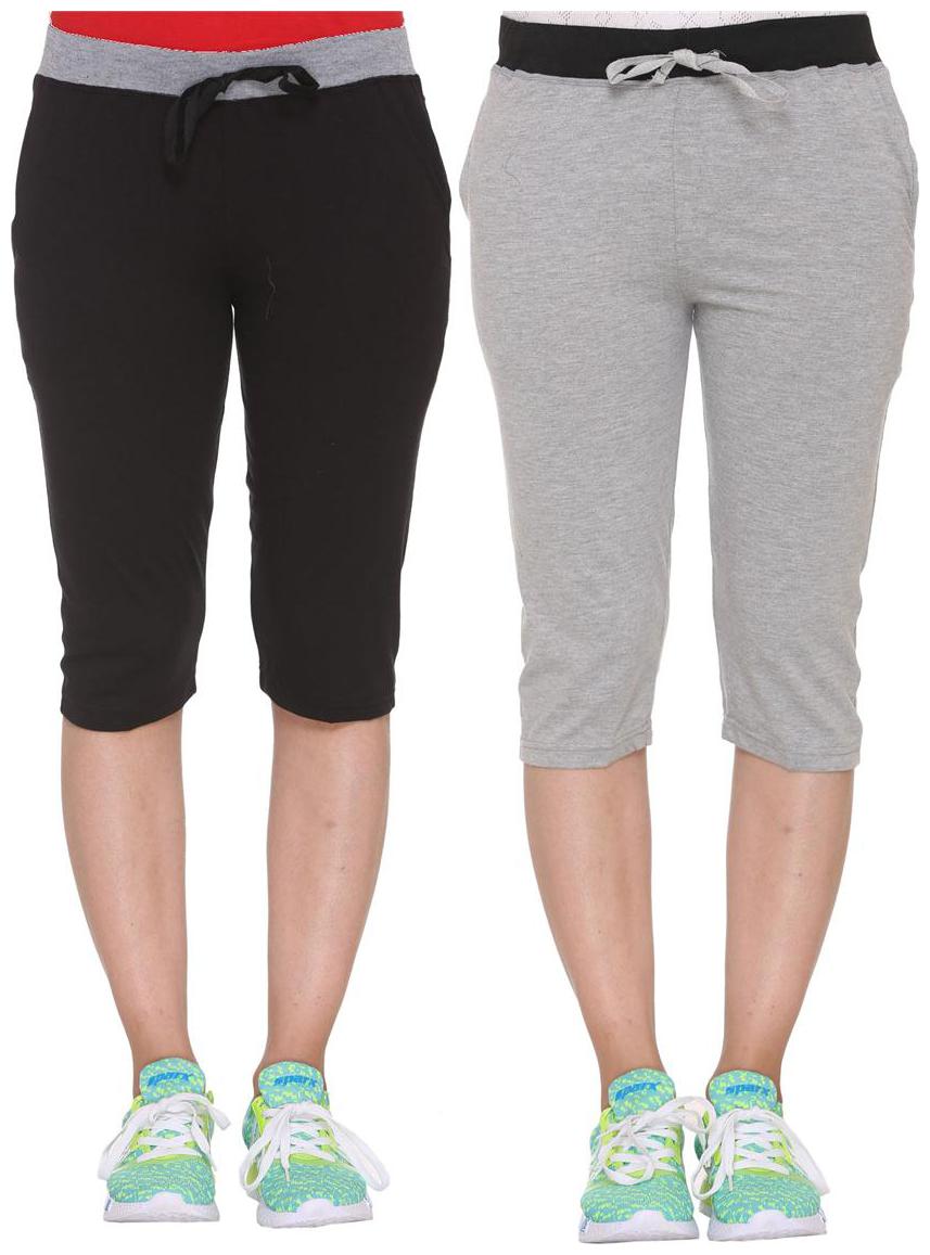 

Vimal Jonney Multicolor Cotton Capris For Women(pack Of 2)