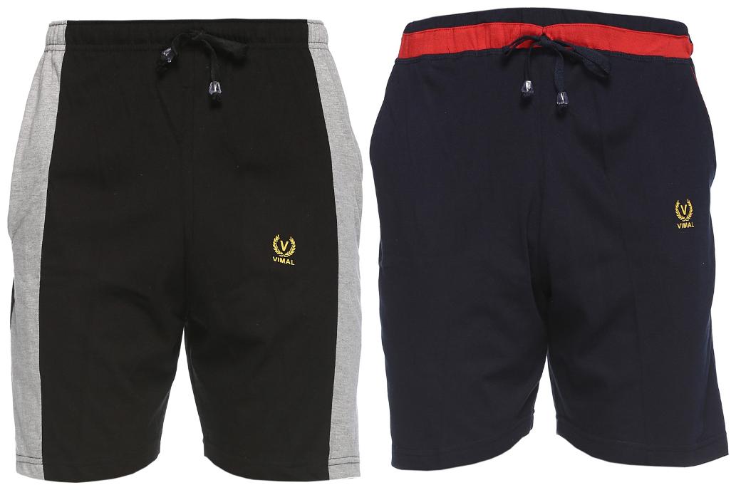 

VIMAL JONNEY Men Black Slim Fit Regular Shorts