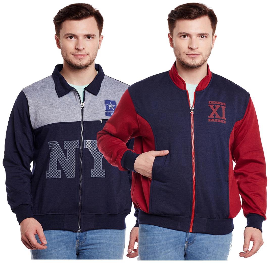 

Vimal Jonney Multicolor Cotton Sweatshirts For Men (Pack Of 2)