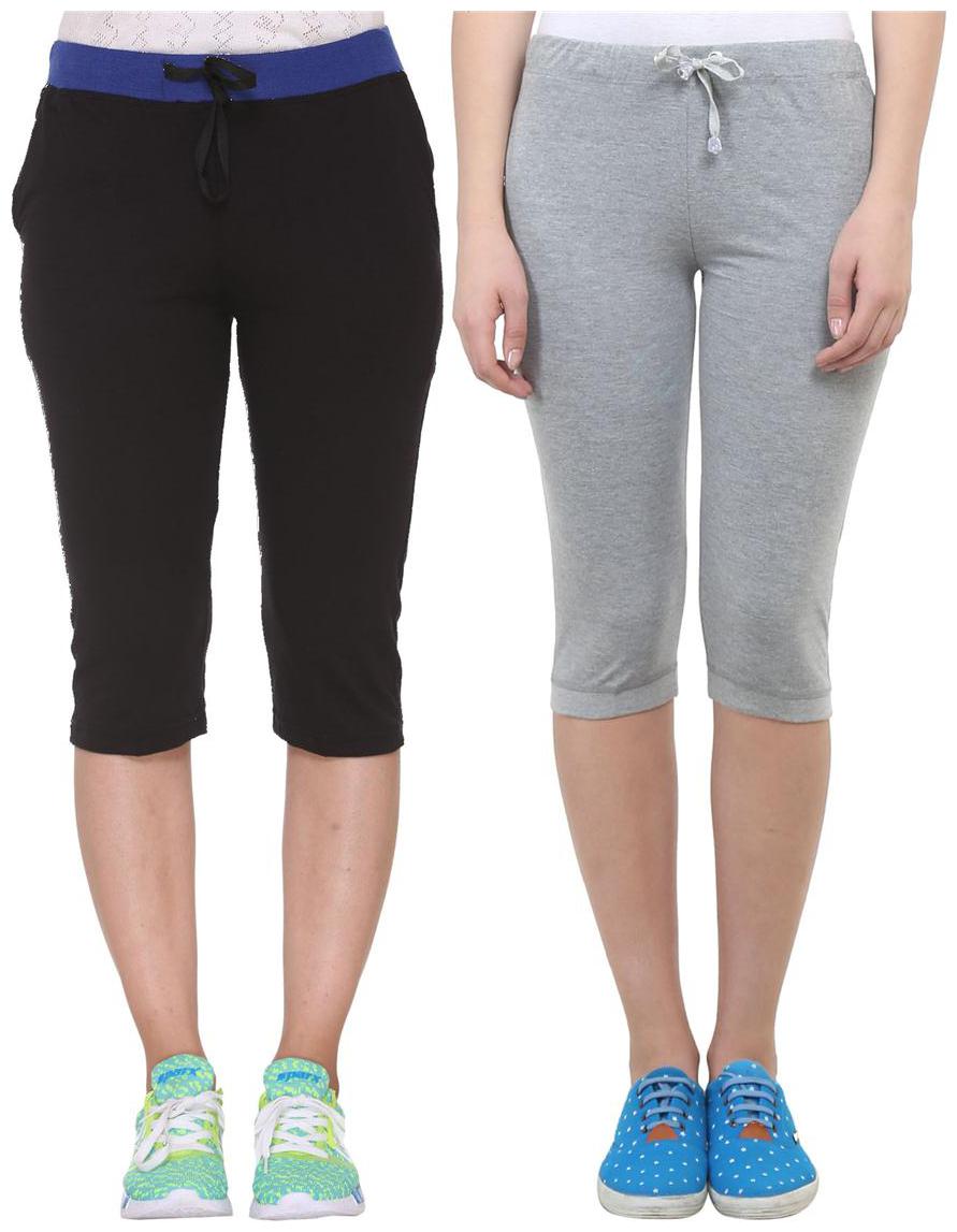 

Vimal Jonney Multicolor Cotton Capris For Women(pack Of 2)