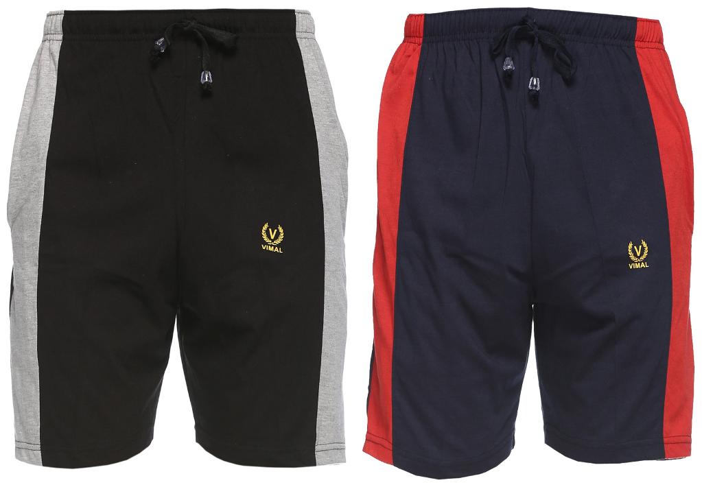 

VIMAL JONNEY Men Black Slim Fit Regular Shorts
