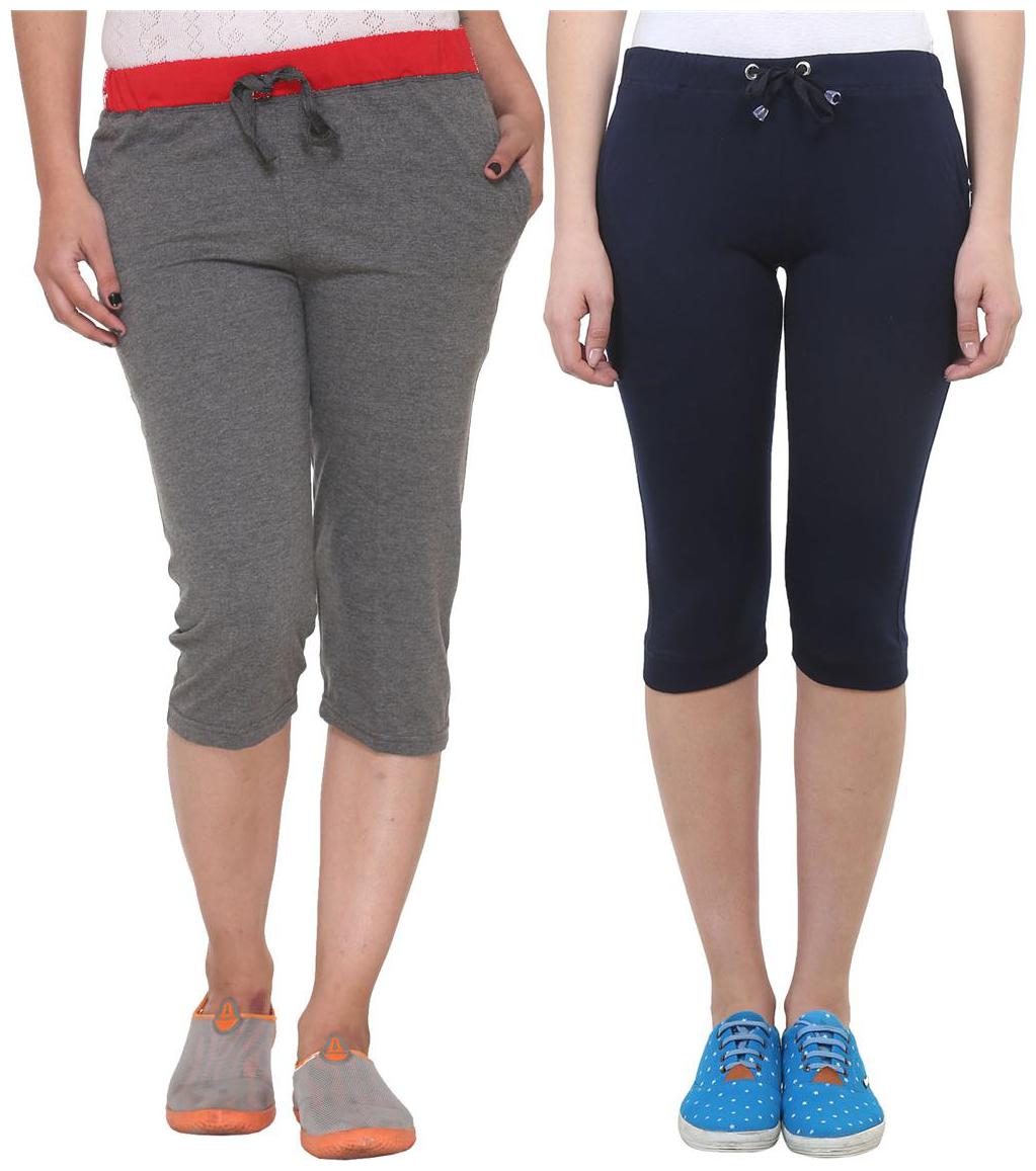 

Vimal Jonney Multicolor Cotton Capris For Women(pack Of 2)