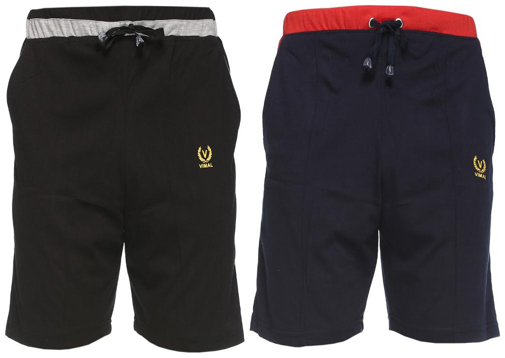

VIMAL JONNEY Men Black Slim Fit Regular Shorts