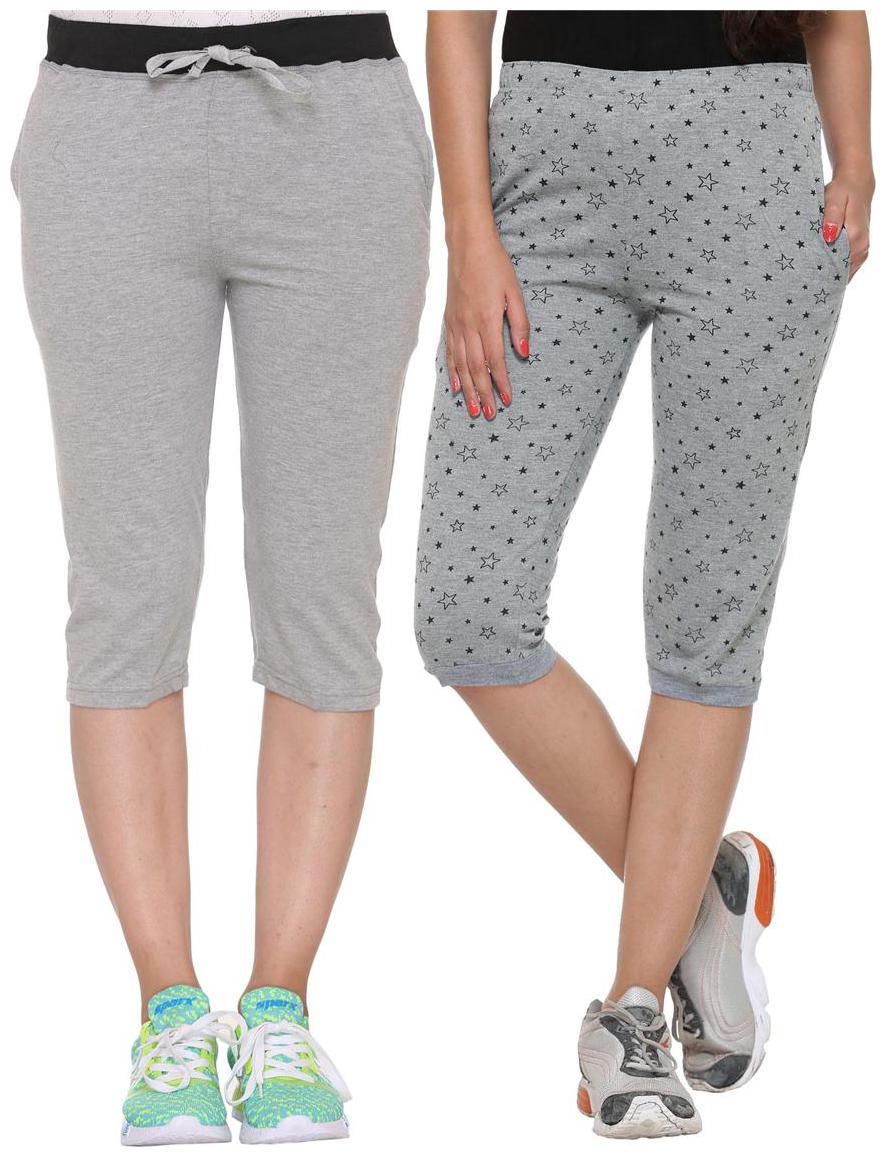 

Vimal Jonney Multicolor Cotton Capris For Women(pack Of 2)