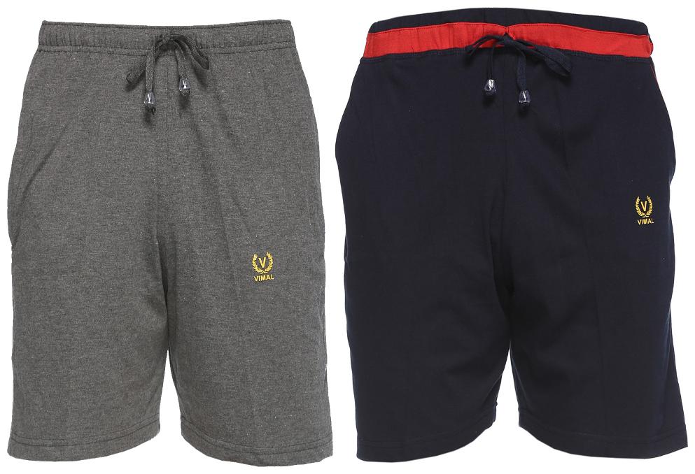 

VIMAL JONNEY Men Black Slim Fit Regular Shorts
