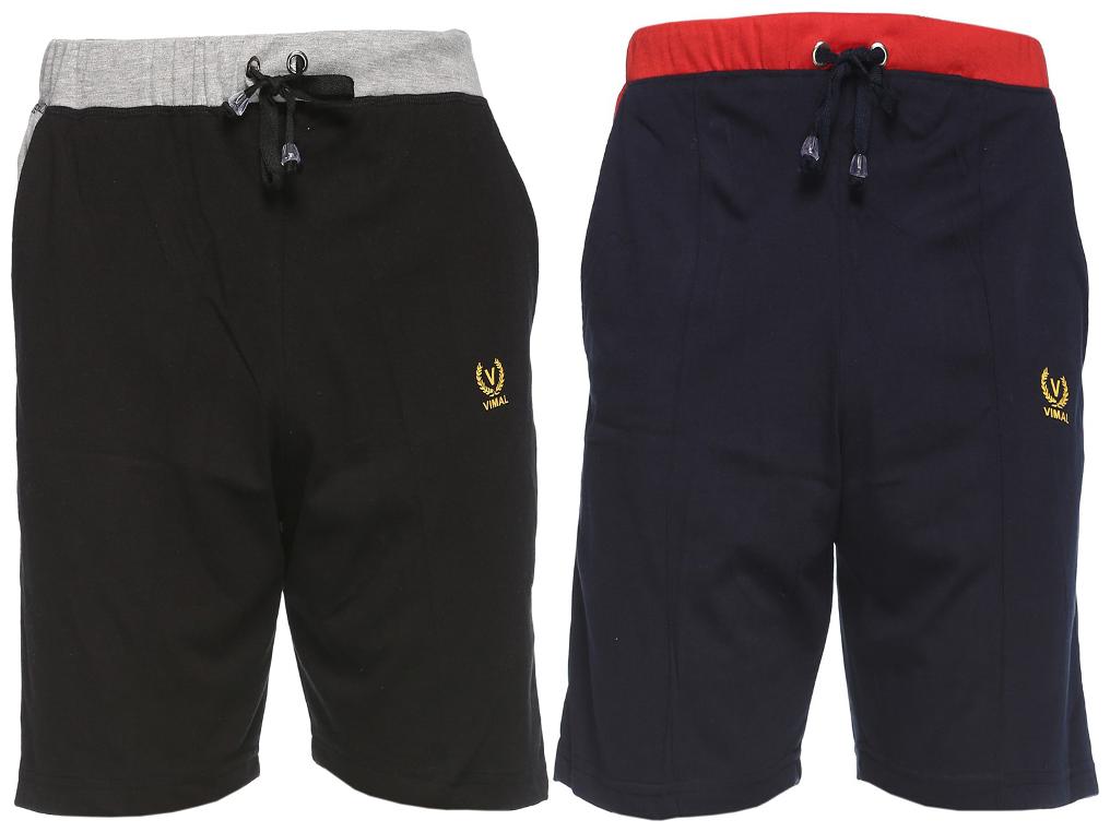 

VIMAL JONNEY Men Black Slim Fit Regular Shorts