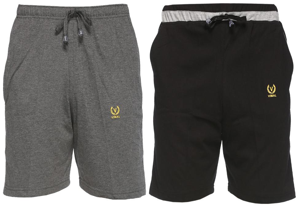 

VIMAL JONNEY Men Black Slim Fit Regular Shorts