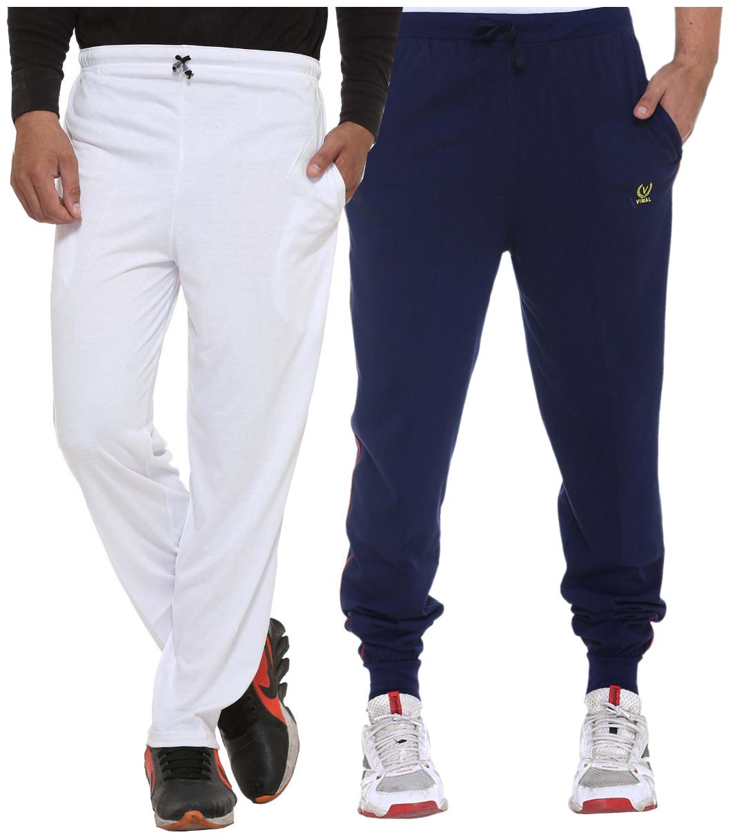 

Vimal Multicolor Cotton Trackpants For Men (pack Of 2)
