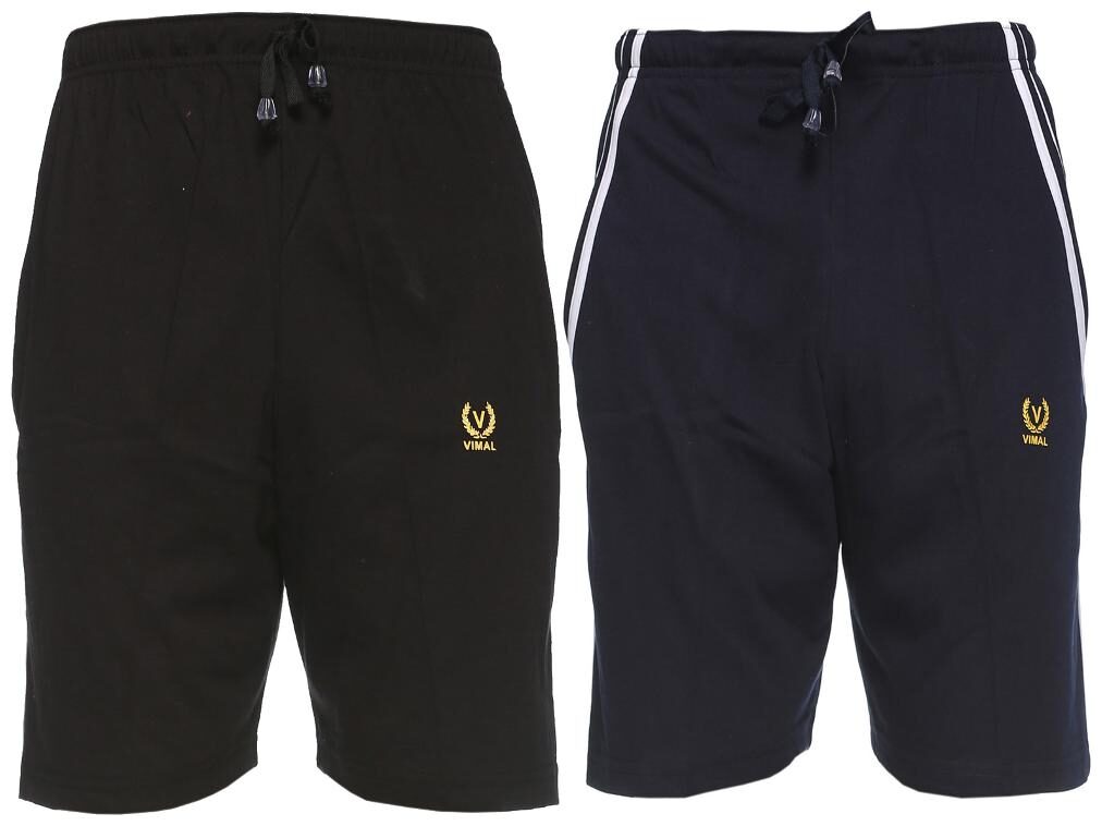 

VIMAL JONNEY Men Black Slim Fit Regular Shorts