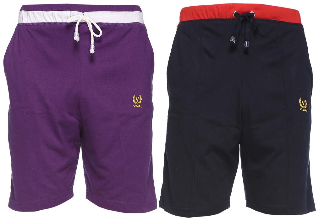 

VIMAL JONNEY Men Black Slim Fit Regular Shorts