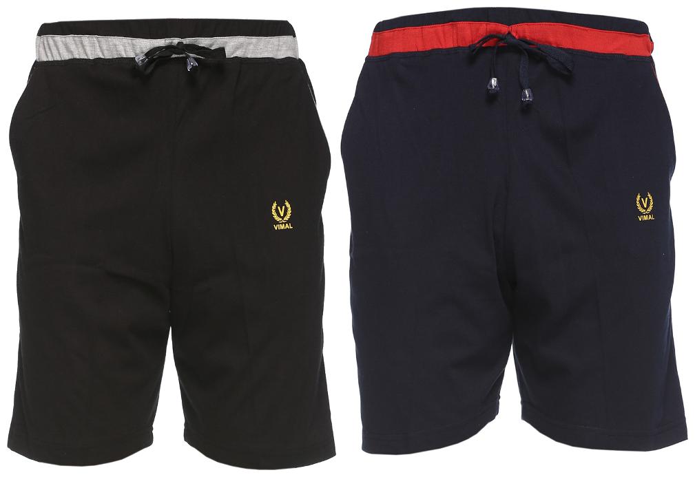 

VIMAL JONNEY Men Black Slim Fit Regular Shorts
