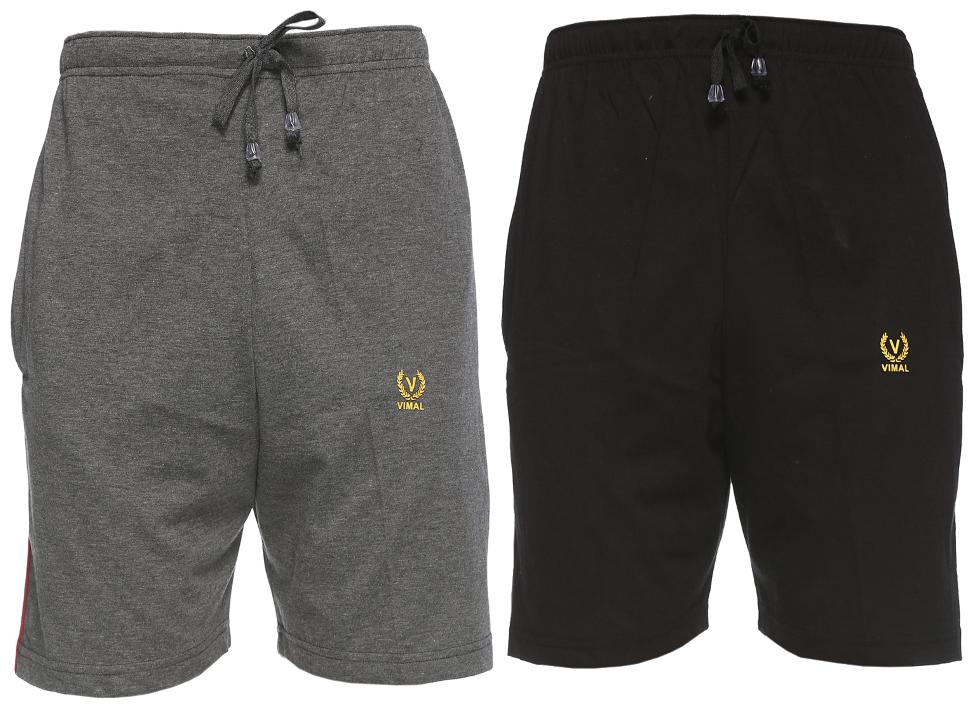 

VIMAL JONNEY Men Black Slim Fit Regular Shorts